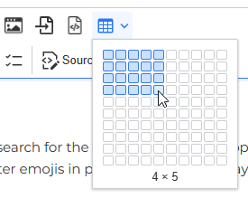 Insert and edit tables - Select table size.png