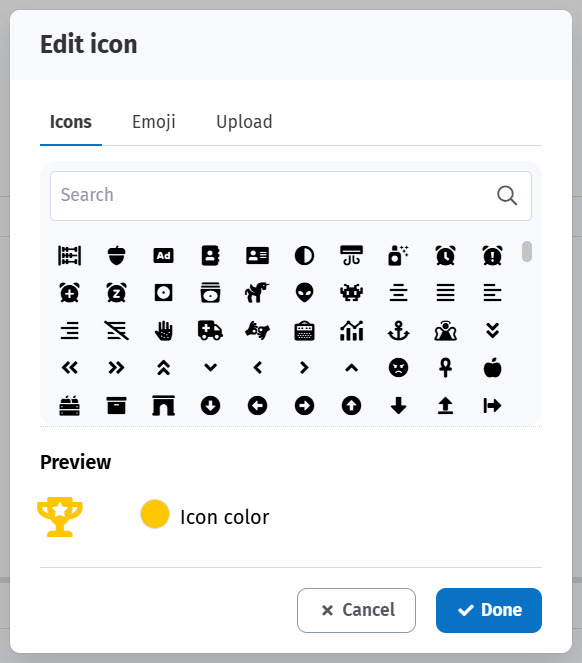 Shout-outs settings and reports - Icon selection.jpg